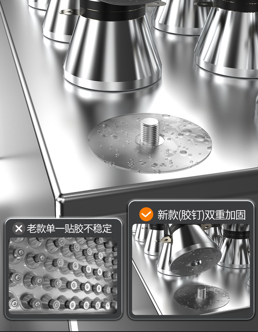 williamhillGE1860H双槽超声波清洗机带鼓风烘干 | 61L/900W | 可清洗灰尘、油污、锈迹、蜡、胶及其他污垢