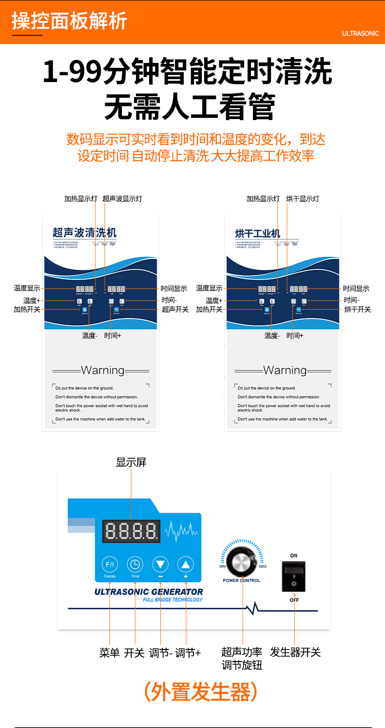 williamhillGF60264HL三槽式过滤漂洗带烘干超声波清洗机  | 264L/3000W | 为注塑模具、冲压模具提供过滤漂洗烘干一体化清洗工艺